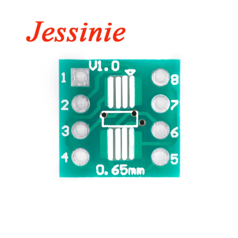 50 Uds TSSOP8 SSOP8 SOP8 a DIP8 SMD adaptador de Pin DIP PCB SOP-8 SOP Placa de transferencia placa de prueba IC 2,54mm 0,65mm 1,27mm paso - imagen 3