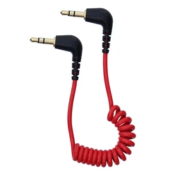 Cable espiral 3,5 mm TRS para micrófono de cámara rojo