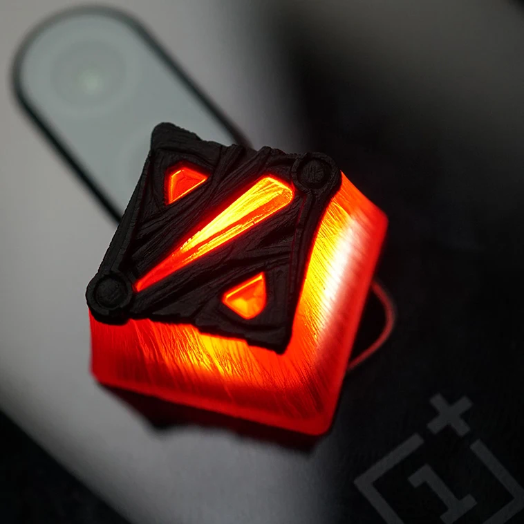 Tapa de tecla de resina hecha a mano para interruptor MX, tapa de llave retroiluminada de individualidad mecánica para Dota 2, trabajo manual, 1 unidad