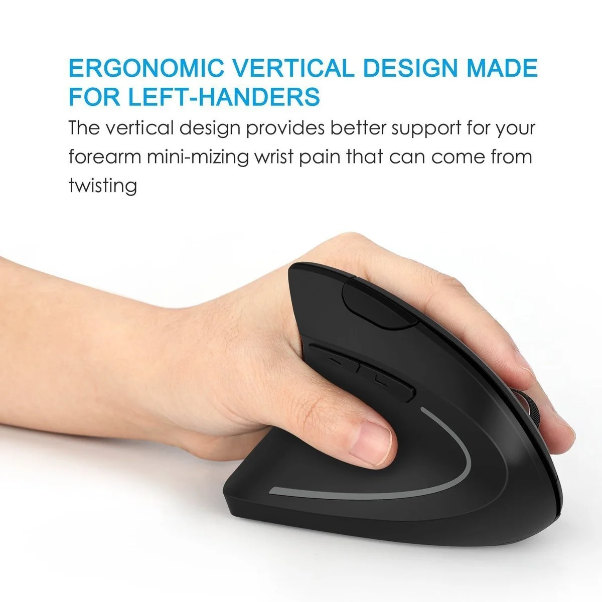 CHYI-ratón Vertical ergonómico para ordenador, periférico óptico inalámbrico de 2,4G, con USB 6D, para ordenador portátil y PC - imagen 4