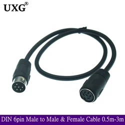 Cable Extensor DIN 6 Pines Macho-Hembra Audio Datos 3m