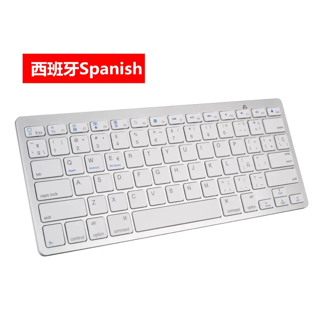 Mini teclado Bluetooth inalámbrico portátil delgado para tableta, portátil, teléfono inteligente, iPad, compatible con teléfono IOS y Android, ruso/español - imagen 2