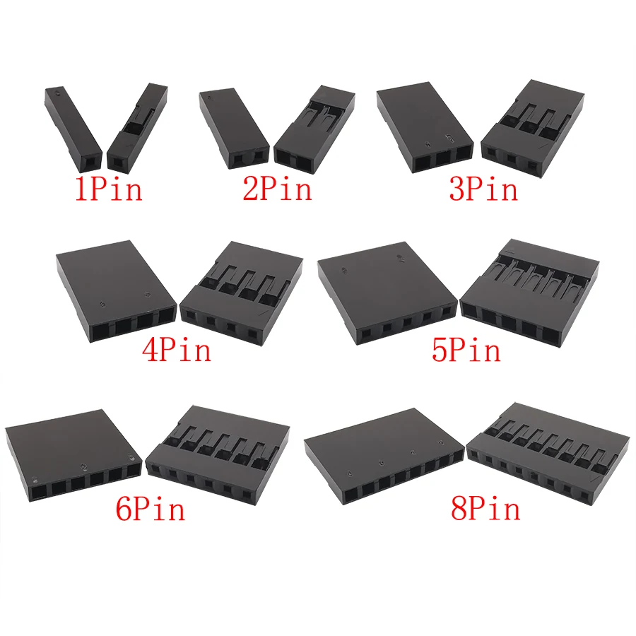 Kit de conectores de Cable Dupont, 310 unids/caja, 1/2/3/4/5/6/8Pin, pines de crimpado macho + cabezal de Pin hembra de Terminal, 2,54 unids/caja - imagen 3