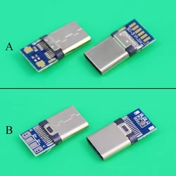 Conector Micro USB 3,1 tipo C, conector macho de carga rápida de 12 pines para teléfono móvil, 10 unidades por lote
