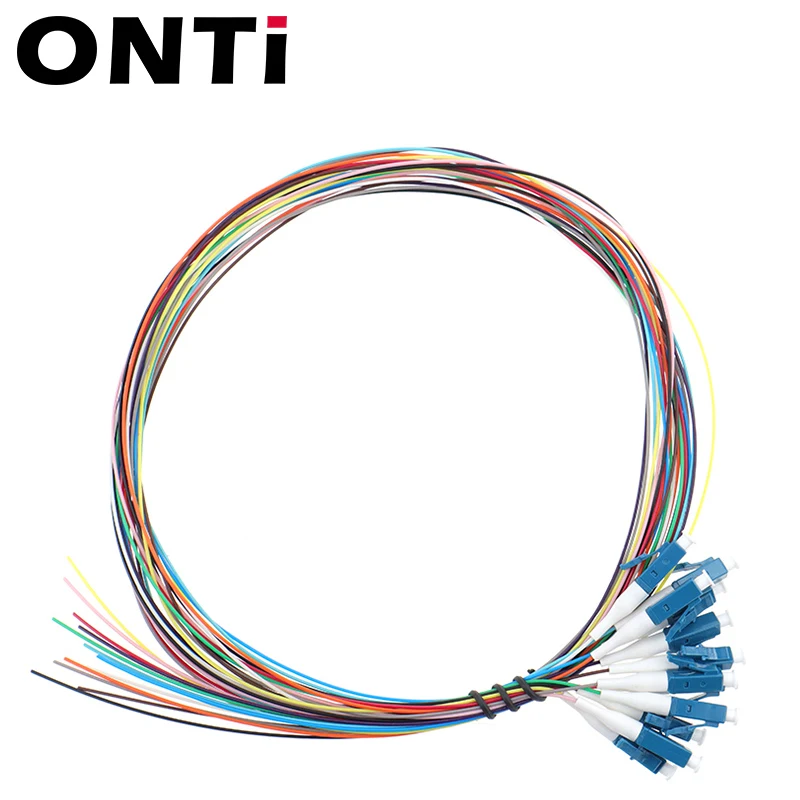 ONTi-Cable de conexión de fibra óptica, coleta, LC, UPC, coleta, SM(9/125), 1m de fanout, 12 colores, SC APC, UPC, simplex - imagen 4