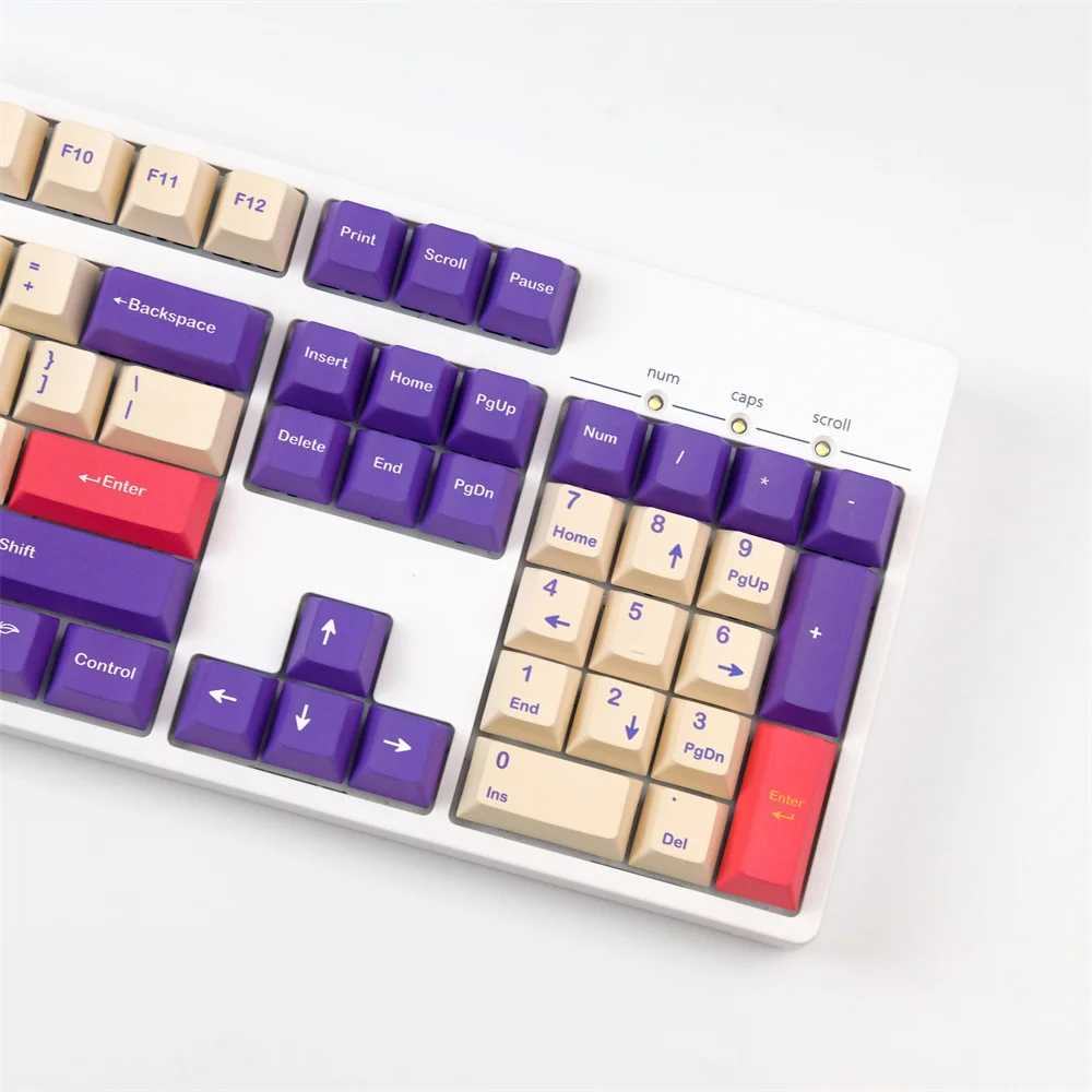 Juego de teclas GMK con tema de ciruela, sublimación de tinte PBT, perfil de cereza, teclas GMK con cambio 1.75u 2u 1.5U Ctrl Alt, 1 Juego - imagen 5