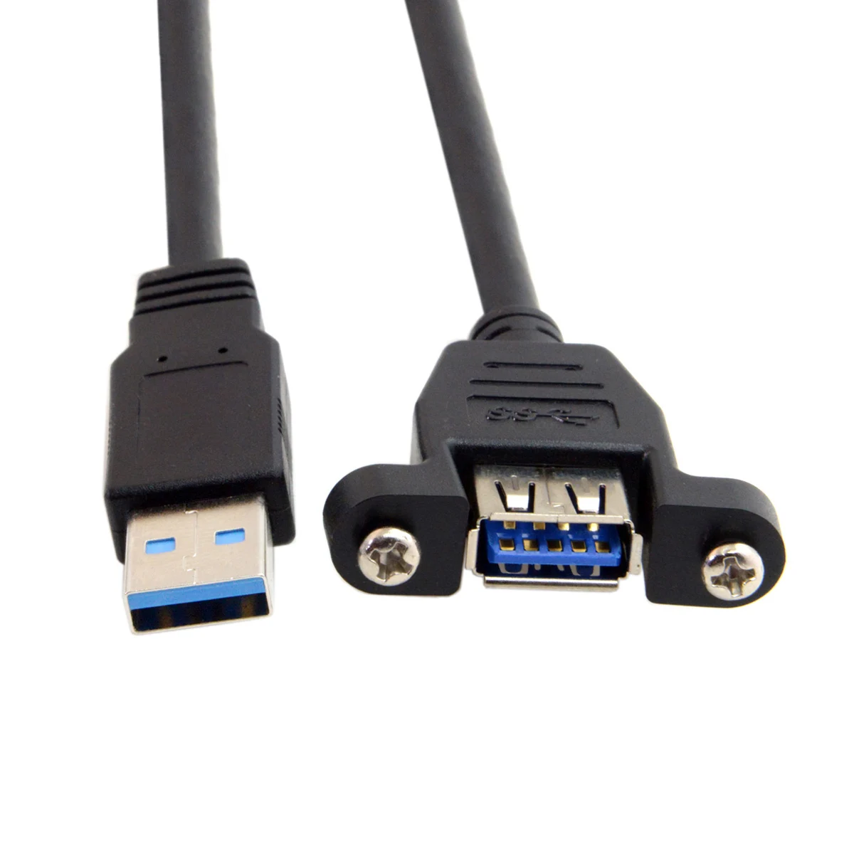 Cable USB tipo A hembra montaje en Panel a USB macho arriba/abajo/izquierda/extensión de enchufe de ángulo recto para Host de computadora 0,3 m 0,6 m - imagen 5
