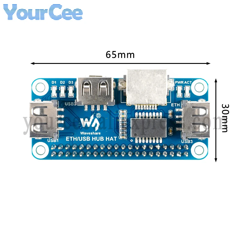 USB HUB HAT a Ethernet Puerto de red RJ45 USB HUB Hub Splitter Módulo de placa de expansión para Raspberry Pi 4/Zero W - imagen 5
