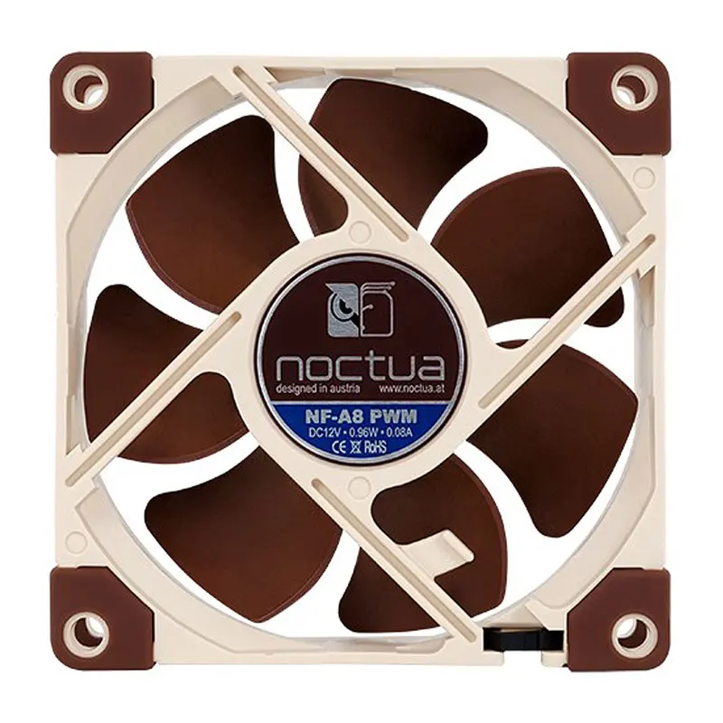 Noctua-ventilador NF-A8 de alta calidad, ventilador silencioso de alta presión de aire, 8cm, 3, 4 pines, Control inteligente de temperatura, CPU - imagen 2