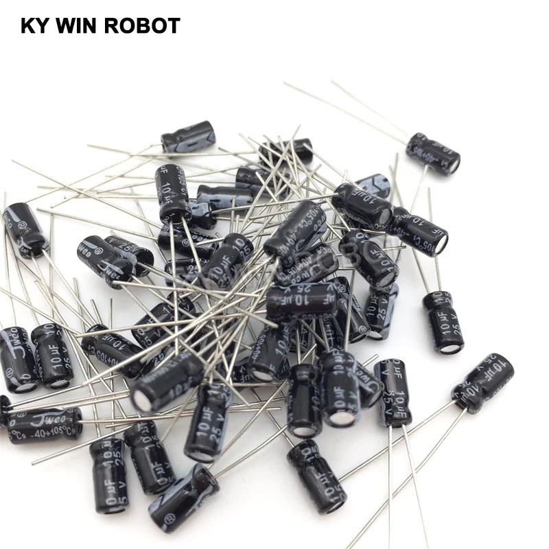 100 Uds condensador electrolítico de aluminio 10uF 25V 4*7 condensador electrolítico - imagen 2