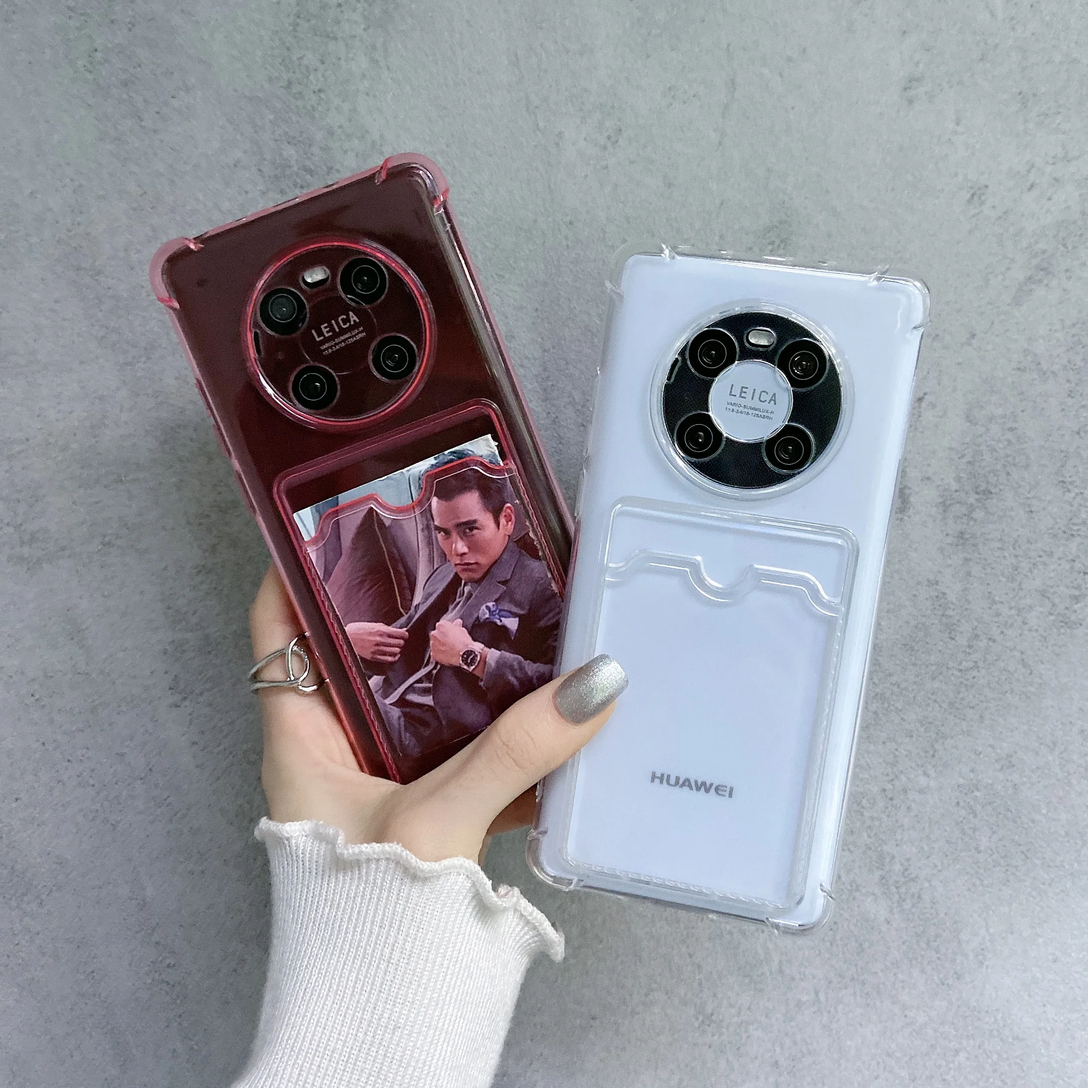 Funda de silicona suave para teléfono móvil Huawei, carcasa de lujo con bolsillo para tarjeta Nova 5 6 7 8 Pro Honor 30 40 Pro, P30 P40 Pro Mate 30 40 Pro - imagen 2