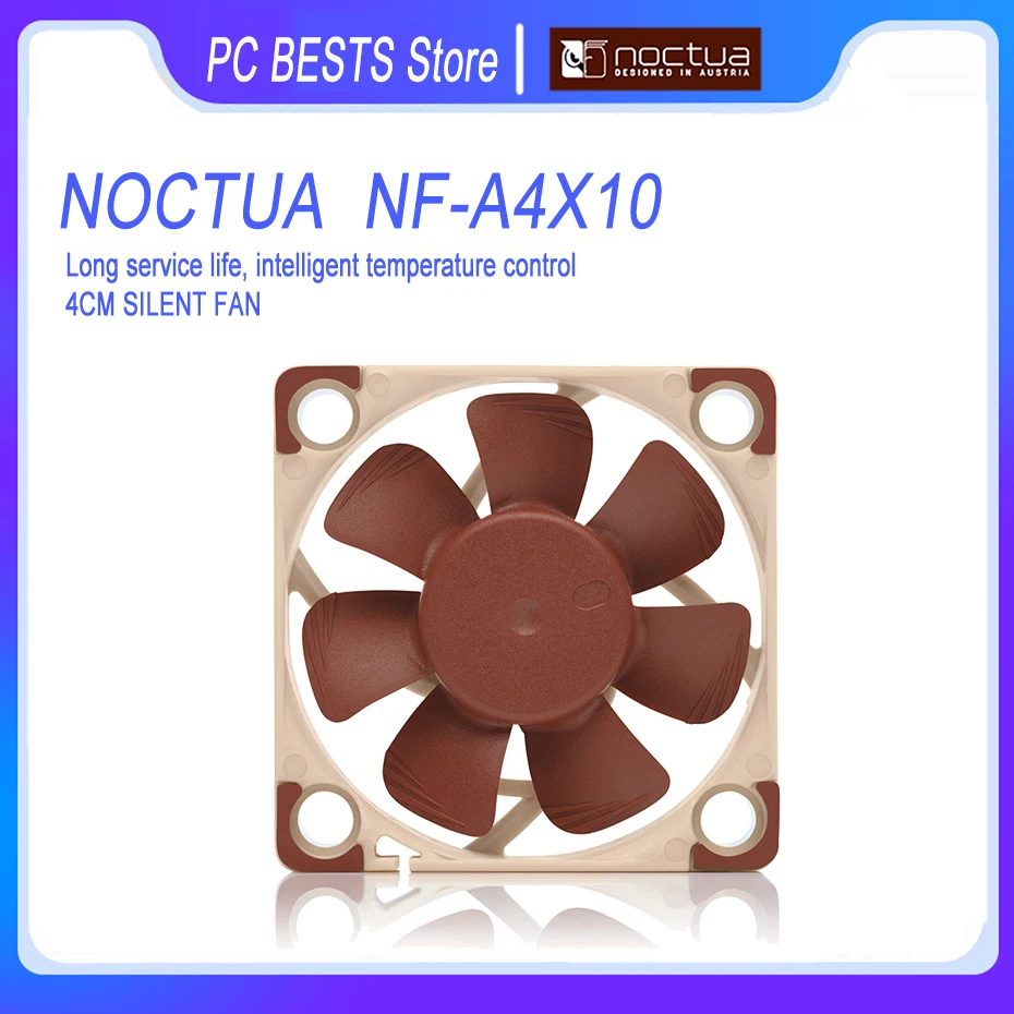 Noctua-ventilador de carcasa NF-A4x10 FLX de 40mm, enfriador pequeño silencioso, 5V, 12V, PWM, Control inteligente de temperatura, radiador de chasis