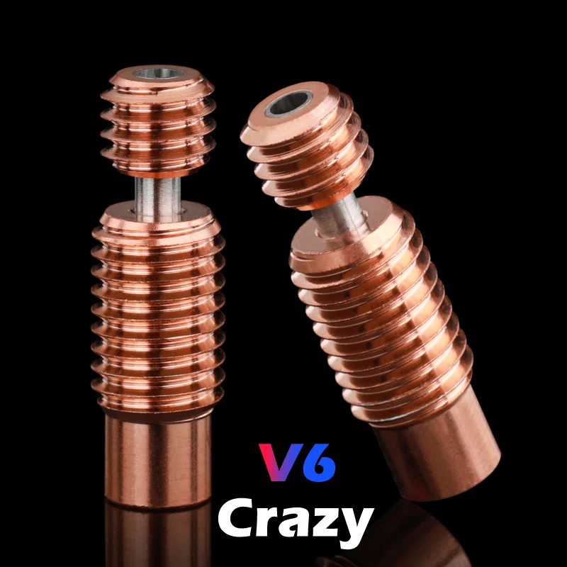 Mellow NF V6 Crazy Heat Break cobre y acero inoxidable piezas de impresora 3D boquilla garganta para bloque calentador V6 HOTEND de 1,75mm - imagen 2