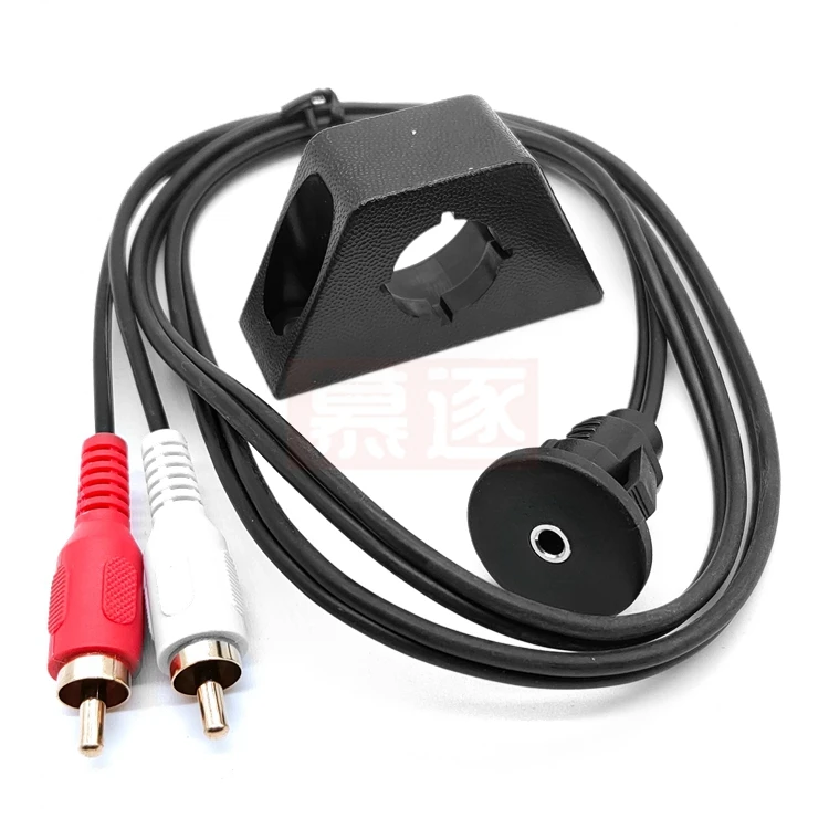 MP3 AUX eingang montaje empotrado 2RCA phono auf weibliche 3,5mm jack maglängerung kabel 1m 2M - imagen 3