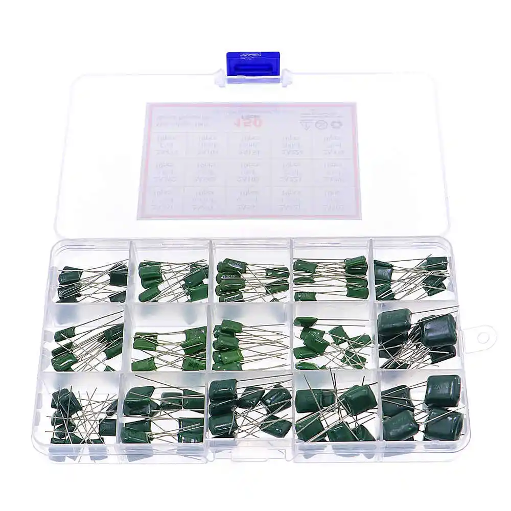 150 unids/caja 100V 15 tipos (0,33nF-470nF) kit surtido de condensadores de película de poliéster - imagen 2
