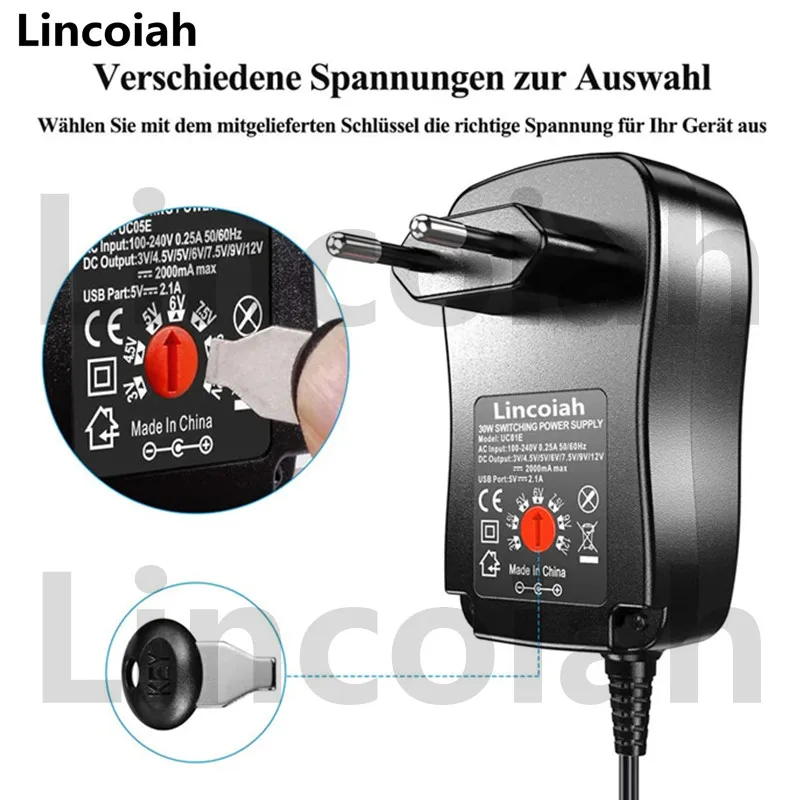 Adaptador Universal AC 100-240V DC 3V 4,5 V 5V 6V 7,5 V 9V 12V 30W fuente de alimentación ajustable multifunción para cámara de tira de luz LED - imagen 3