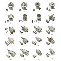 Conector UHF PL-259/SO-239 macho/hembra para cable coaxial