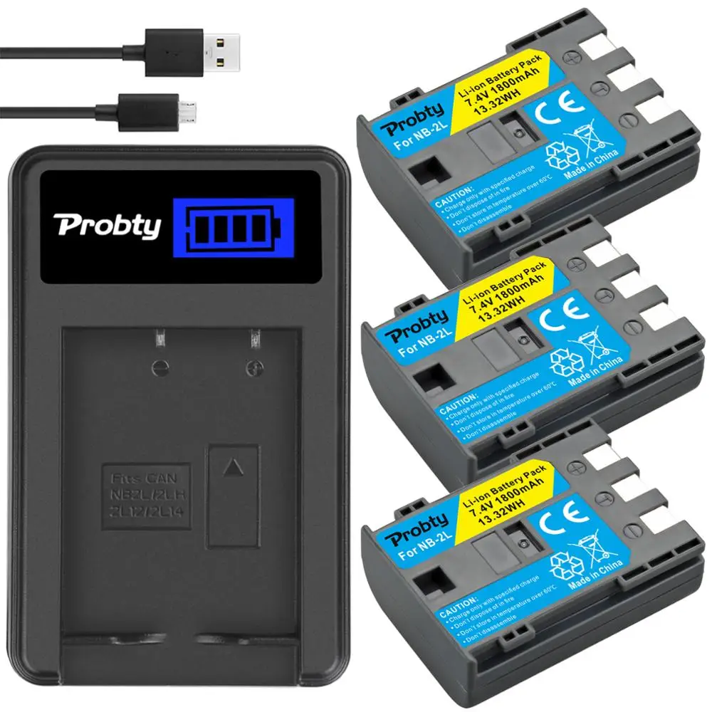 NB-2LBattery y cargador para CANON Digital EOS 350D/400D Rebel XT XTi NB-2JH NB-2L EOS Digital N EOS Digital REBEL XT EOS Kiss Digit