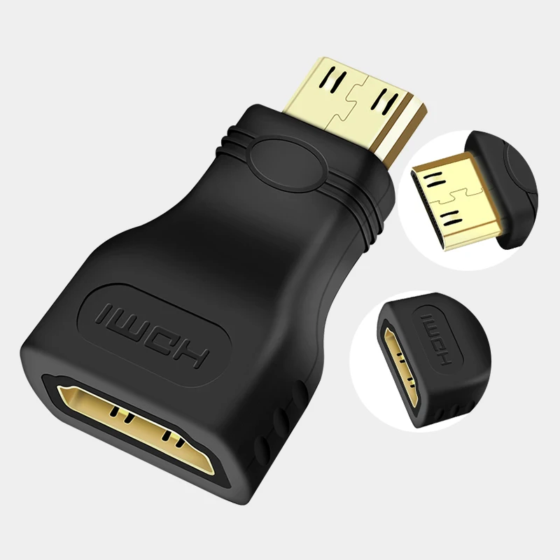 Mini adaptador Hdmi a Hdmi, convertidor macho a hembra chapado en oro para HDTV 1080p HD TV videocámara Mini adaptador Hdmi - imagen 5