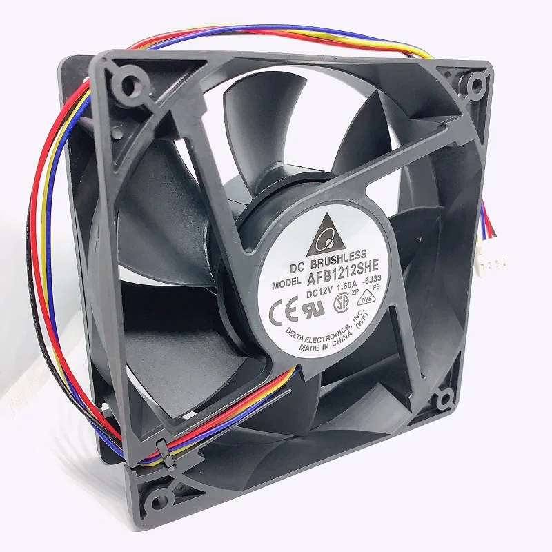 AFB1212SHE 12038 1.6A 12V 3700RPM 120mm x 120mm x 38mm Caja de servidor PWM de 4 pines y 2 pines 151DELTA Ventilador de refrigeración de súper flujo de aire - imagen 3
