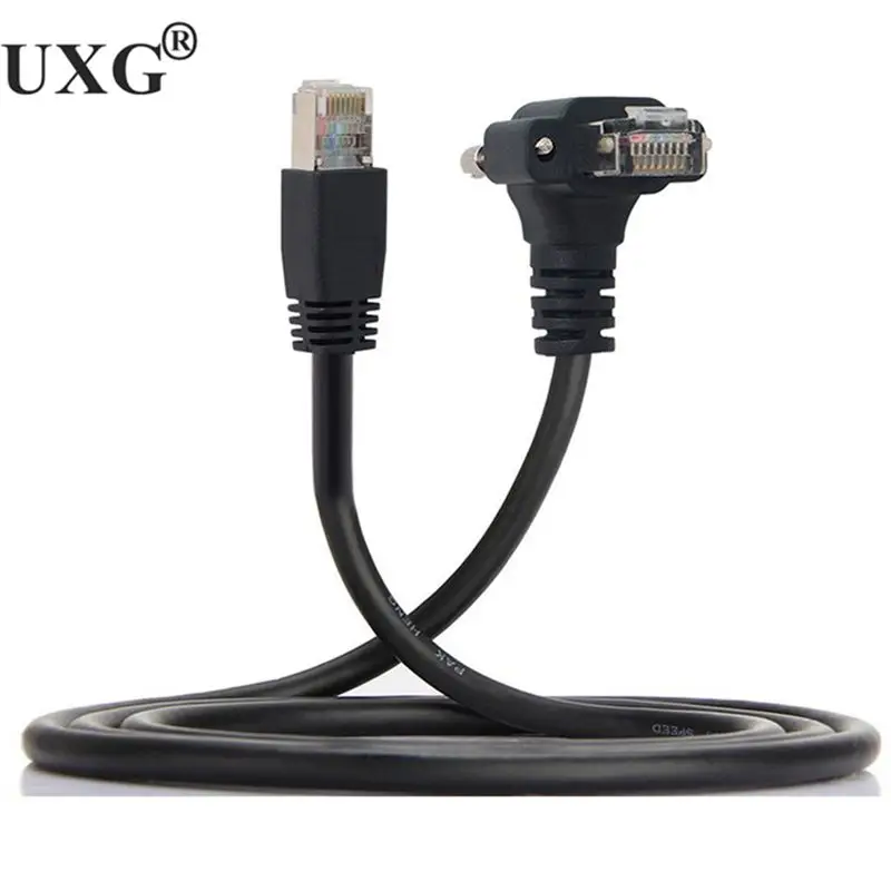 Cable Ethernet Up Angled RJ45 Vision, Cable de parche Flexible resistente al desgaste, bloqueo de tornillo Cat6 para GigE CCD, bandeja de alta flexibilidad de 50cm - imagen 2