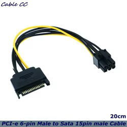 Adaptador de Alimentación SATA 15 a 6 Pines PCI Express Tarjeta Gráfica