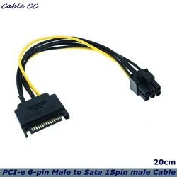Adaptador de Alimentación SATA 15 a 6 Pines PCI Express Tarjeta Gráfica