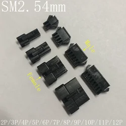 Carcasa Conector JST SM2.54 Hembra y Macho 2-12mm