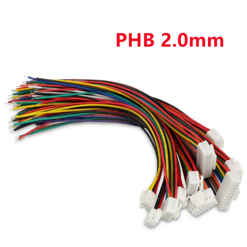 Cable Terminal PHB 2.0mm Cable Conexión Solo Extremo 2x2P 3P 4P 5P 6P 7P 8P 9P 10P 12P Doble 5 Unidades Hebilla Fila Cable Electrónico 20CM - Vista principal del producto