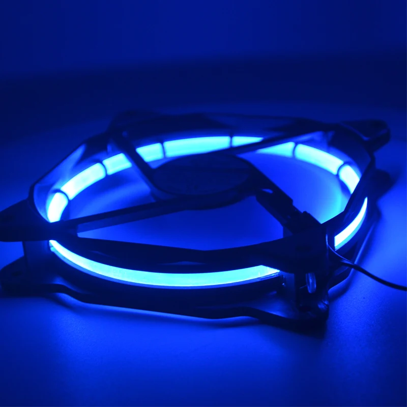 2 uds ventilador azul de 120mm ventilador LED de ordenador enfriador de agua 12V ventilador enfriador caja ventiladores ventilador de refrigeración ventilador de CPU tornillo de anillo led dual - imagen 2