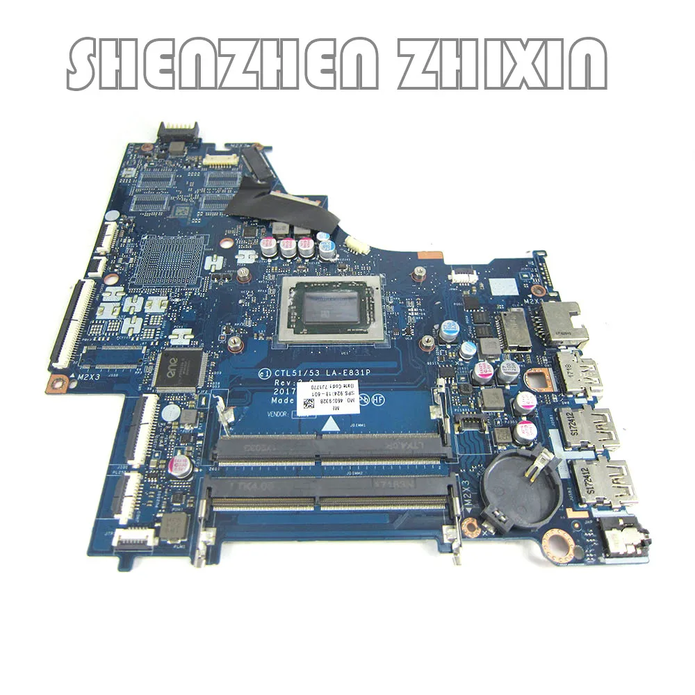 Yourui para HP 15-BW007CA 15-BW placa base de computadora portátil CTL51/53 LA-E831P MB con CPU de A10-9620P 924718 -601 924718 -001 100% completamente