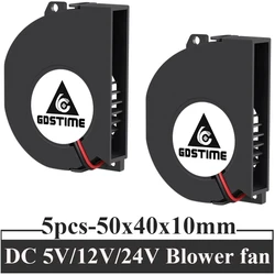 Gdstime Ventilador Turbina 50x40x10mm 5V/12V Doble Bola Radial