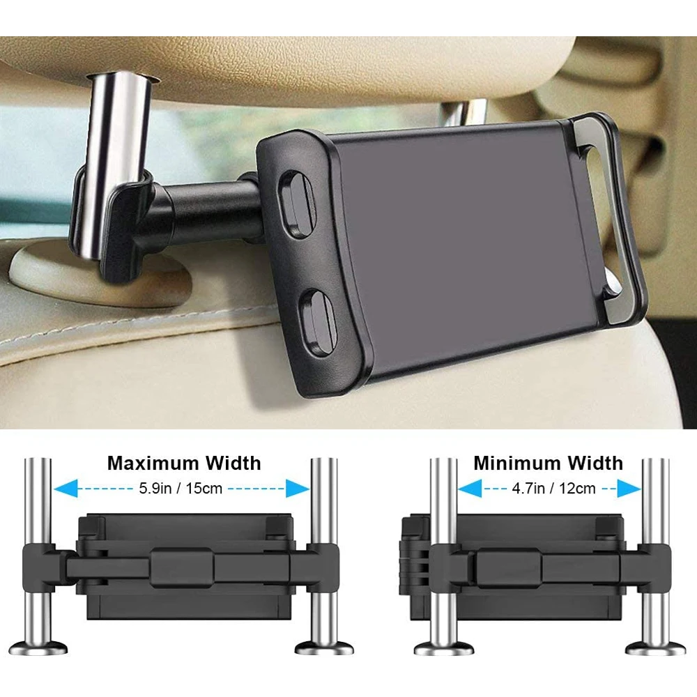 Flexible giratorio de 360 grados para iPad, almohada para coche, soporte para teléfono móvil, soporte para tableta, reposacabezas del asiento trasero, soporte de montaje de 4-11 pulgadas - imagen 5