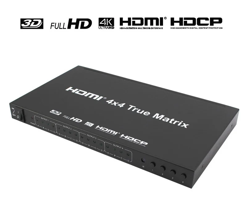 HDMI-4x4-True-Matrix-HDMI-Switch-Switcher-4-in-4-Out-V1-4-4Kx2K-3D-EDID