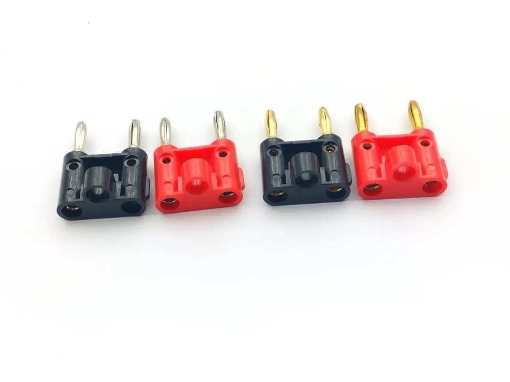 Conector Banana para altavoz, conector doble de 4mm, niquelado, chapado en oro, tipo tornillo, rojo y negro, 2 unidades - imagen 5