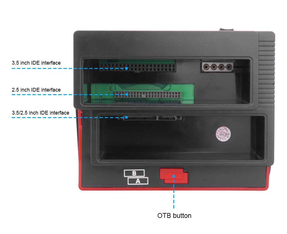 DeepFox-estación de acoplamiento para disco duro SATA IDE de 2,5/3,5 pulgadas, carcasa clon de HDD, 2 puertos USB 2,0 tipo C Hub MS/M2/XD/CF/SD/lector de tarjetas TF - imagen 4