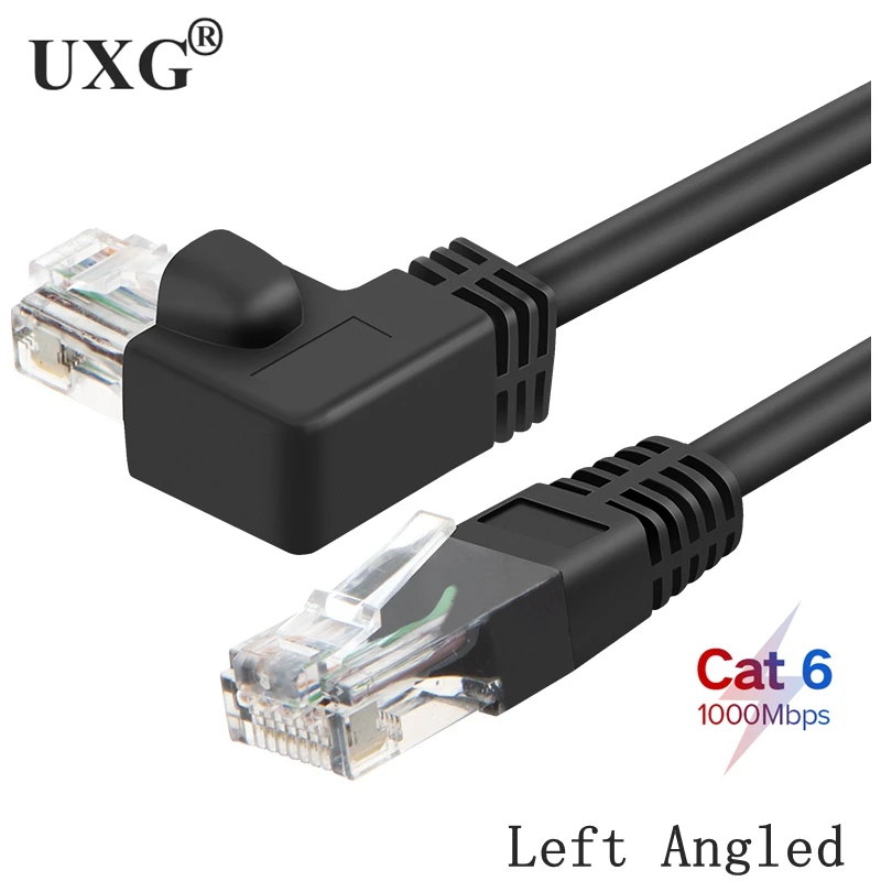 Cable Ethernet de 10m, 8m, 5m, 3m, 1m, RJ45, 26AWG, CAT6, UTP, ángulo lateral, forma de L, Cable de parche RJ45, Cable Lan, cable Gigabit CAT6, codo - imagen 3