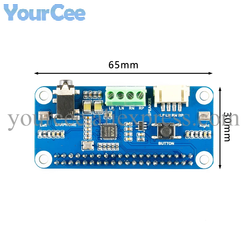 WM8960 Módulo de placa de expansión de desarrollo de sombrero de Audio, códec estéreo con altavoz pequeño para Raspberry Pi 4/3B + - imagen 2