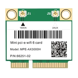 Adaptador WiFi 6 AX3000 PCI-E Bluetooth 5.0 Doble Banda 2.4/5GHz