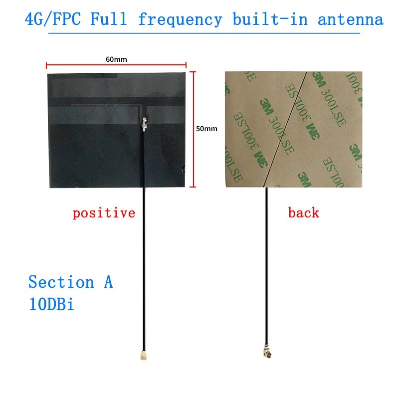Módulo GSM GPRS 2G 3G 4G LTE NB-IoT Cable de antena FPC incorporado de banda completa 10cm de alta ganancia 8/10dbi con pegamento 3M soldadura MHF1 U.FL - imagen 5