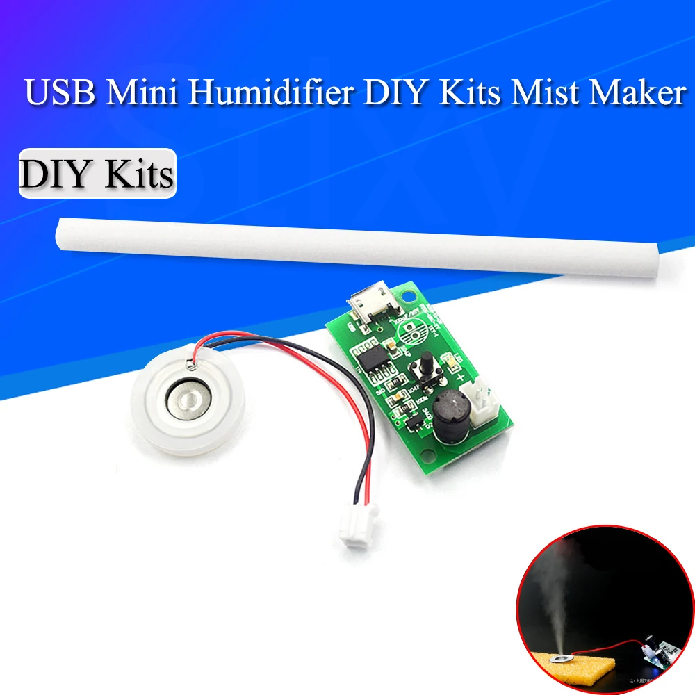 Mini humidificador USB, Kits de bricolaje, generador de niebla y placa de circuito de controlador, nebulizador, película de atomización, hoja de atomizador, Mini oscilante