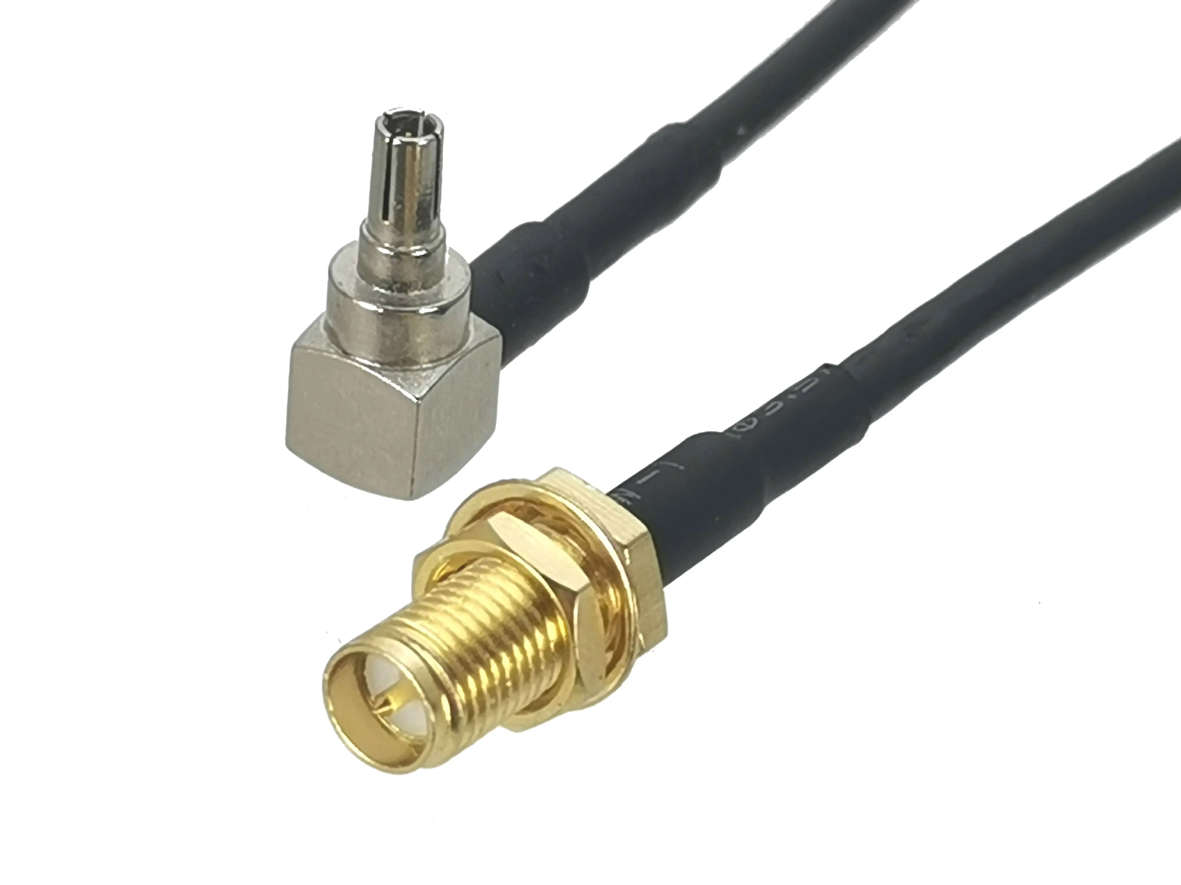 Conector ángulo recto RG174 RP-SMA hembra macho CRC9
