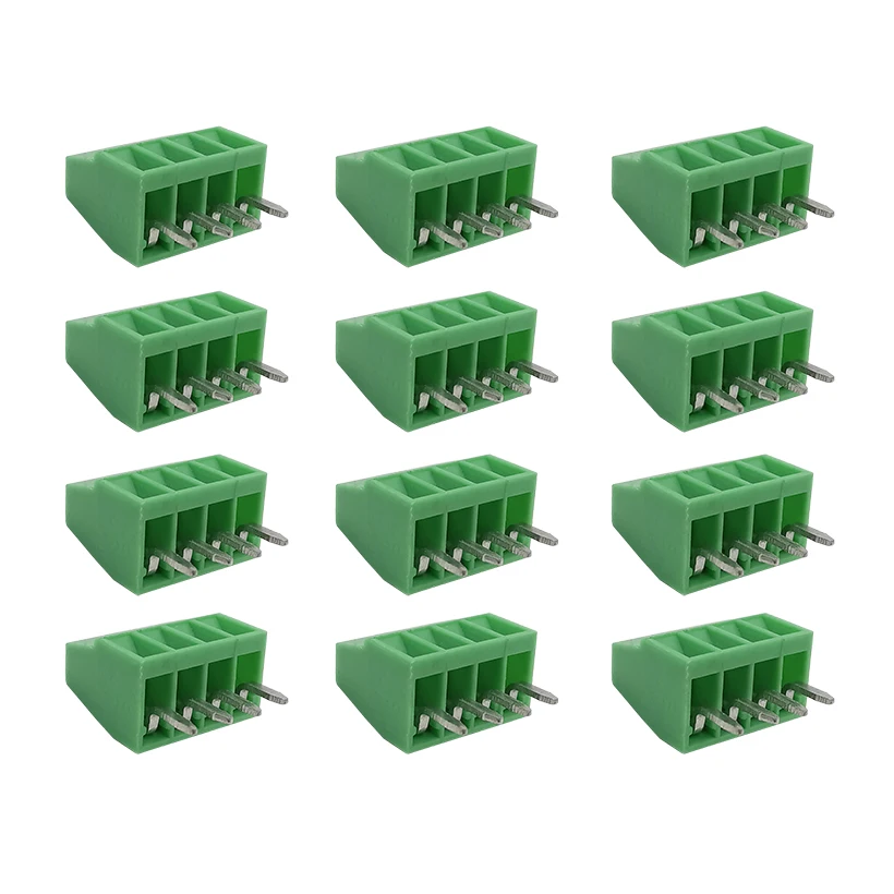 Conector verde KF120 de 4 pines, 2,54mm, Paso 4P, PCB, tornillo, placa de bloque, cable, terminales de Pin recto KF120, 2/5/10 Uds. - imagen 2