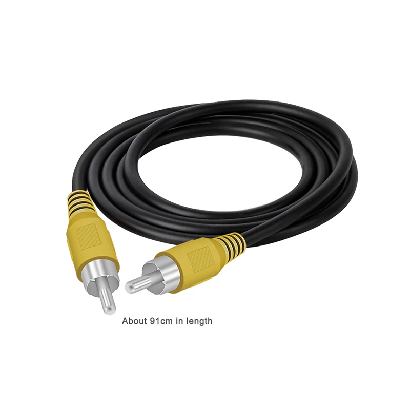 Cable RCA de dos conectores macho amarillo - imagen 3