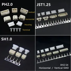 Kit Cabeceras Pines SH JST PH XH 2,54mm SMD + Carcasa Terminales