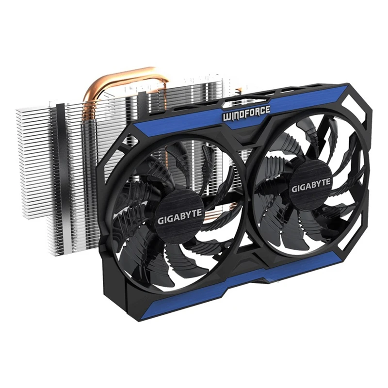 Un ventilador de computadora azul y negro con un disipador térmico en la parte superior