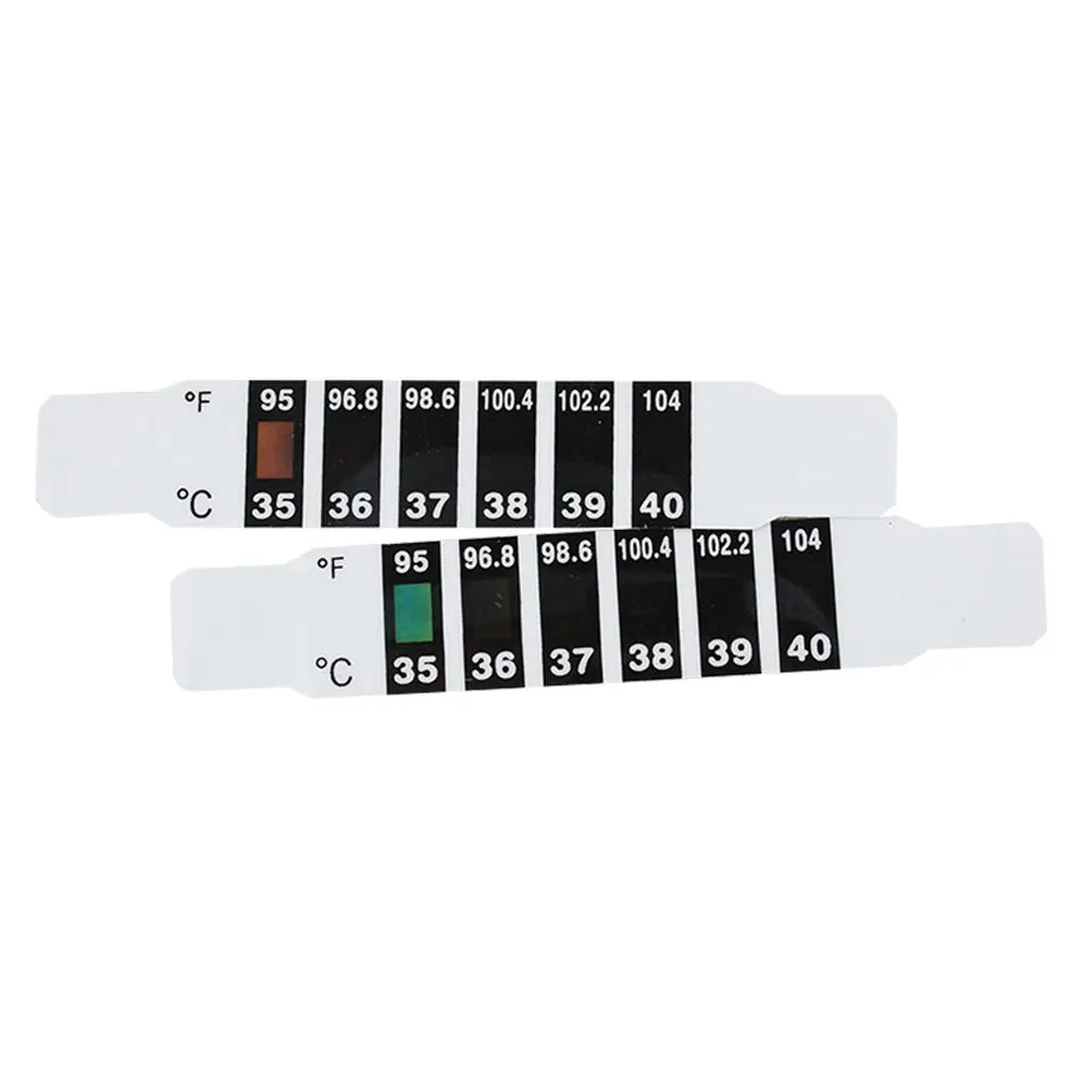 Tiras de termómetro para la frente para adultos, bebés y niños, pegatina reutilizable para medir la fiebre de la cabeza, prueba segura, 1 piezas - imagen 2