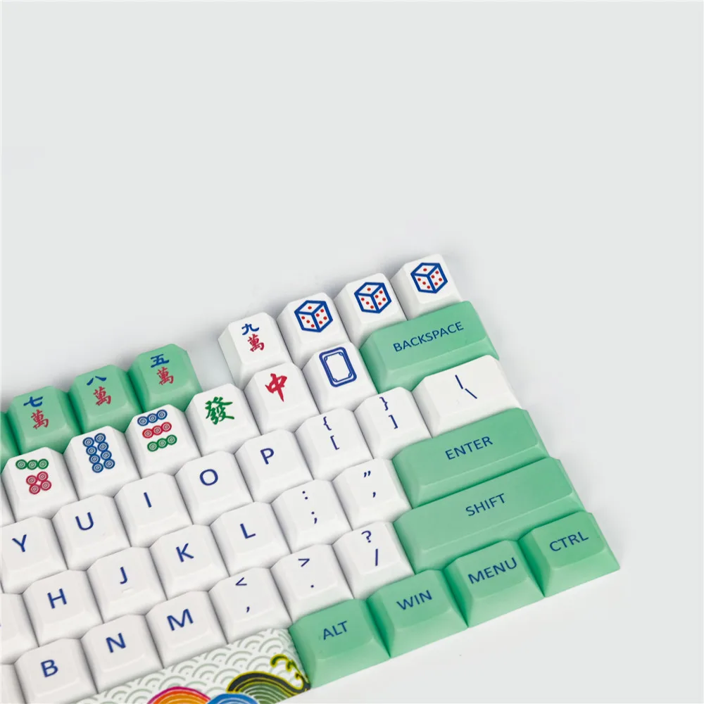 Teclas de Mahjong chino, sublimación de tinte, 128 teclas, perfil de cereza, teclas PBT para teclado mecánico 60 61 64 87 96 104 - imagen 4