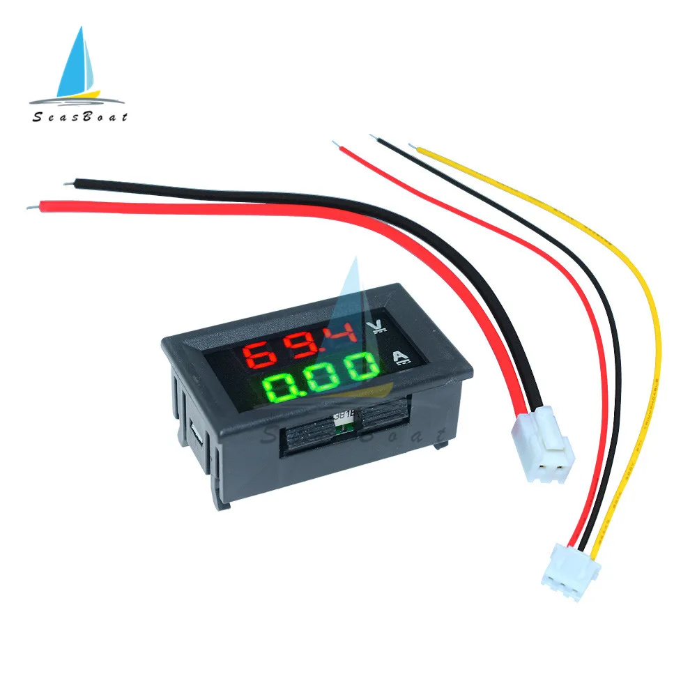 0,56 ''0-100V 10A 50A 100A LED voltímetro Digital amperímetro coche motocicleta voltaje medidor de corriente voltios Detector probador Panel de Monitor - imagen 3