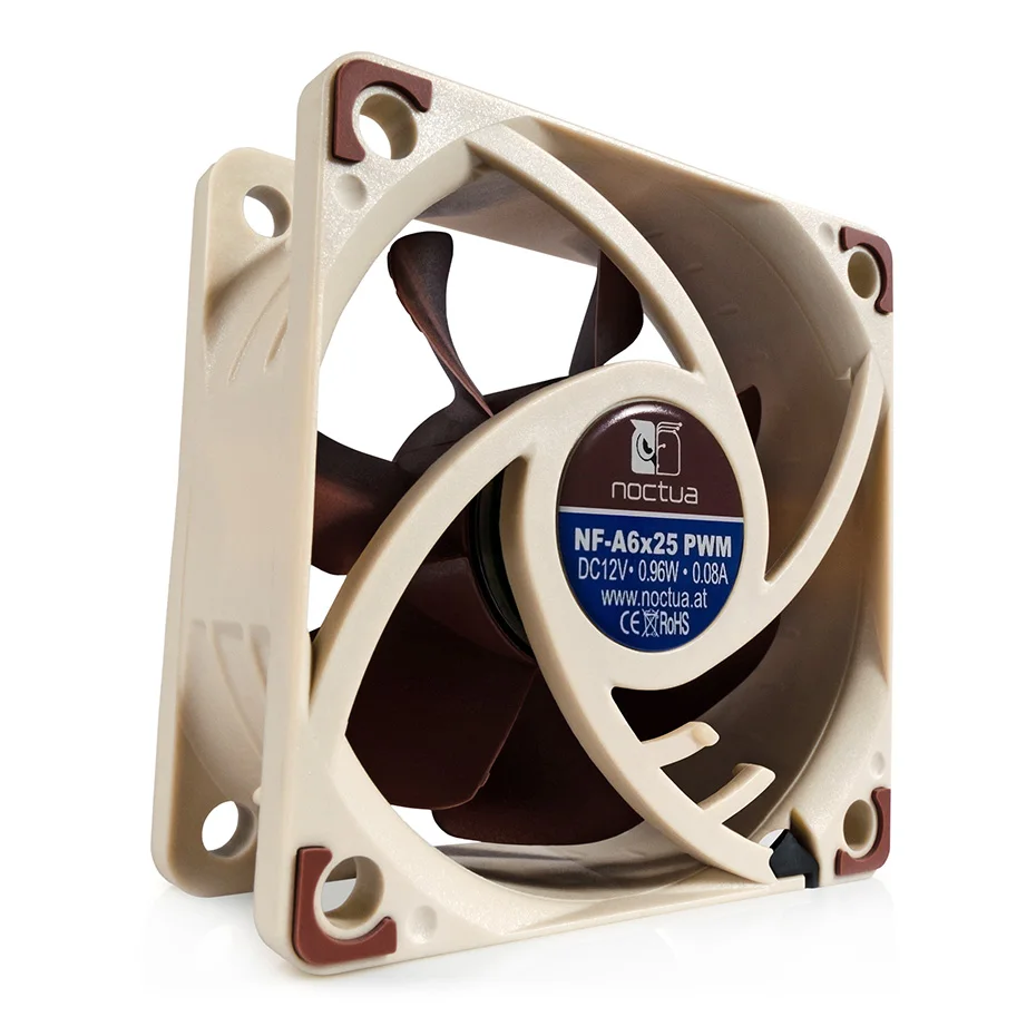 Noctua NF-A6x25 PWM ventilador con cubierta de computadora 60mm 5V/12V Control de temperatura inteligente 3 pines/4 pines ventilador enfriador de CPU silencioso - imagen 3